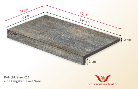 FEINSTEIN HOLZOPTIK GAVI mit WINKEL POOL-BECKENRAND-STEIN