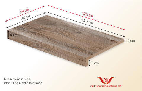 FEINSTEIN HOLZOPTIK TINETTO mit WINKEL POOL-BECKENRAND-STEIN
