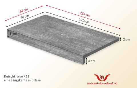 FEINSTEIN HOLZOPTIK PALMERIA mit WINKEL POOL-BECKENRAND-STEIN