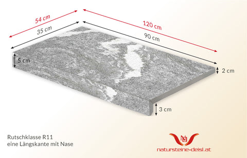 FEINSTEIN STEINOPTIK GNEIS ONSERNONE mit WINKEL POOL-BECKENRAND-STEIN