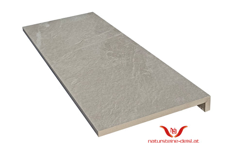 FEINSTEIN STEINOPTIK MARMOR GREIGE mit WINKEL POOL-BECKENRAND-STEIN