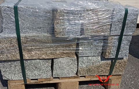 HARTBERGER GRANIT GRAU / GELB SYSTEM-MAUERSTEIN aus Österreich