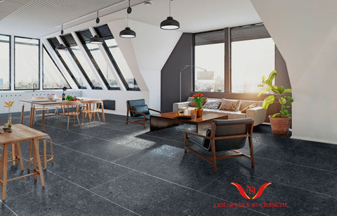 HANDMUSTER ZU XXL-FLIESE GRANIT STEEL GREY