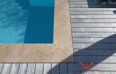 TRAVERTIN BRAUN / NOCE PREMIUM POOL-BECKENRAND-STEIN