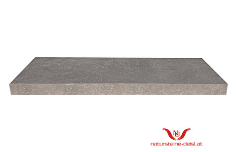 FEINSTEIN STEINOPTIK KALKSTEIN GRAU mit WINKEL POOL-BECKENRAND-STEIN