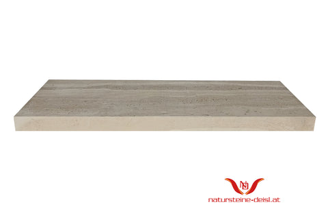 FEINSTEIN STEINOPTIK TRAVERTIN BEIGE VEIN CUT EXKLUSIV mit WINKEL POOL-BECKENRAND-STEIN