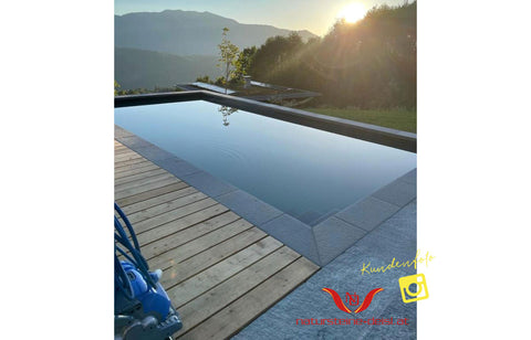 FEINSTEIN STEINOPTIK GNEIS GRAU mit WINKEL POOL-BECKENRAND-STEIN