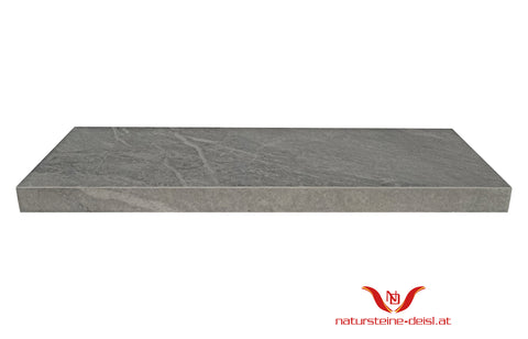 FEINSTEIN STEINOPTIK MARMOR GRAU mit WINKEL POOL-BECKENRAND-STEIN