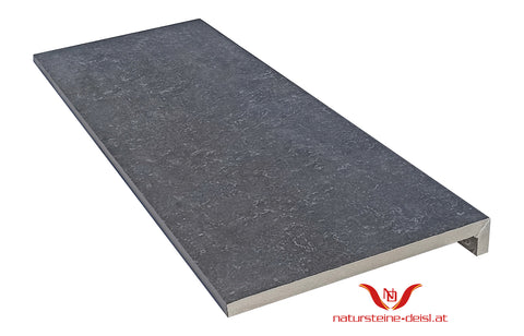 FEINSTEIN STEINOPTIK KALKSTEIN BLAUGRAU mit WINKEL POOL-BECKENRAND-STEIN