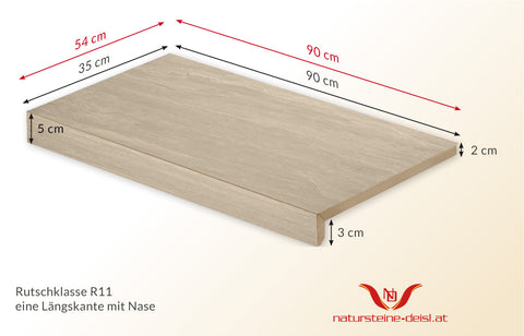 FEINSTEIN STEINOPTIK SANDSTEIN BEIGE mit WINKEL POOL-BECKENRAND-STEIN