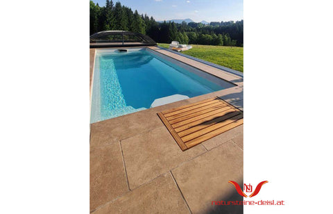 TRAVERTIN BRAUN / NOCE PREMIUM POOL-BECKENRAND-STEIN