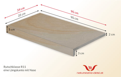FEINSTEIN STEINOPTIK SANDSTEIN SAHARA BEIGE mit WINKEL POOL-BECKENRAND-STEIN