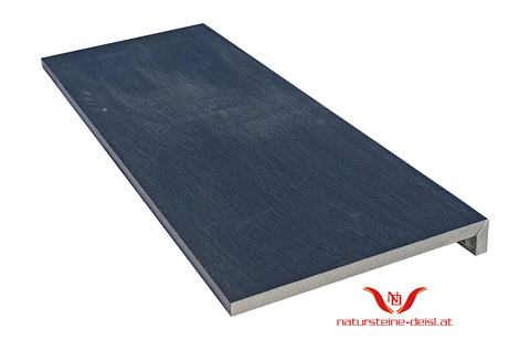 FEINSTEIN STEINOPTIK SCHIEFER SCHWARZ mit WINKEL POOL-BECKENRAND-STEIN