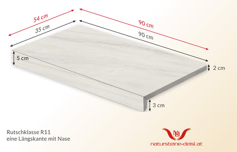 FEINSTEIN STEINOPTIK KALKSTEIN BEIGE mit WINKEL POOL-BECKENRAND-STEIN