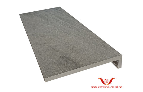 FEINSTEIN STEINOPTIK SANDSTEIN HELLGRAU ( KANDLA GREY ) mit WINKEL POOL-BECKENRAND-STEIN