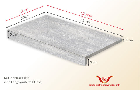 FEINSTEIN HOLZOPTIK CAPRERA mit WINKEL POOL-BECKENRAND-STEIN