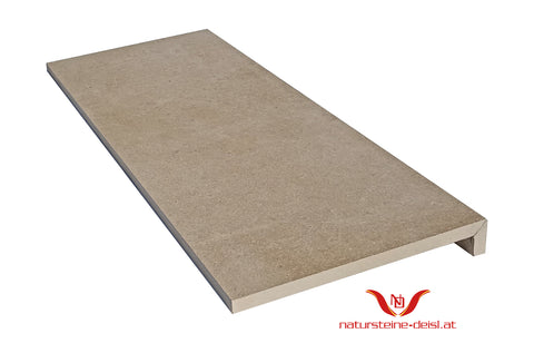 FEINSTEIN STEINOPTIK KALKSTEIN VANILLA SAND mit WINKEL POOL-BECKENRAND-STEIN