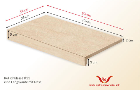 FEINSTEIN STEINOPTIK KALKSTEIN VANILLA SAND mit WINKEL POOL-BECKENRAND-STEIN