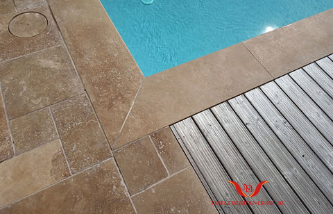 TRAVERTIN BRAUN / NOCE PREMIUM POOL-BECKENRAND-STEIN