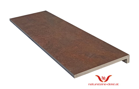 FEINSTEIN STAHLOPTIK CORTEN mit WINKEL POOL-BECKENRAND-STEIN