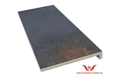 FEINSTEIN STEINOPTIK SCHIEFER MULTICOLOR mit WINKEL POOL-BECKENRAND-STEIN