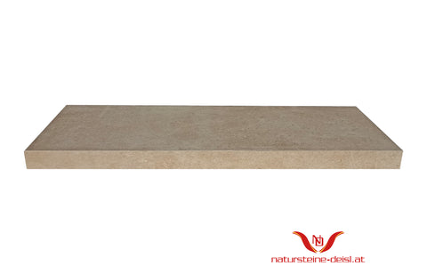 FEINSTEIN STEINOPTIK KALKSTEIN VANILLA SAND mit WINKEL POOL-BECKENRAND-STEIN