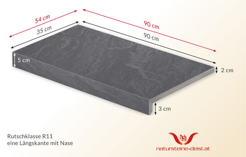 FEINSTEIN STEINOPTIK SANDSTEIN ANTHRAZIT / SCHWARZ mit WINKEL POOL-BECKENRAND-STEIN