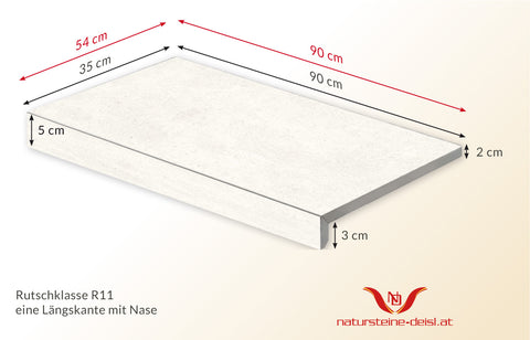 FEINSTEIN STEINOPTIK KALKSTEIN VANILLA CREMA mit WINKEL POOL-BECKENRAND-STEIN