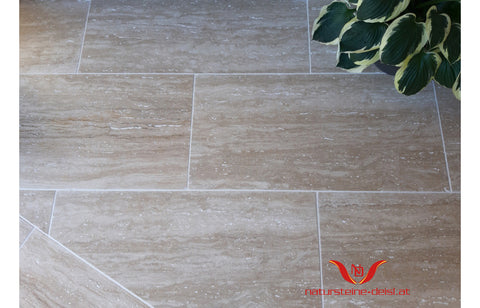 TRAVERTIN BEIGE VEIN CUT BODENPLATTEN - noch ca. 21 m² lagernd