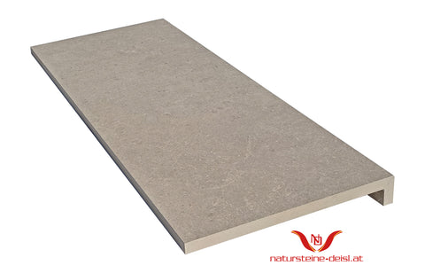 FEINSTEIN STEINOPTIK KALKSTEIN VANILLA CREMA mit WINKEL POOL-BECKENRAND-STEIN