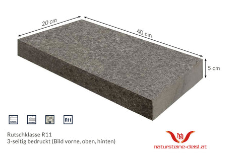 LEISTENSTEIN / BORDSTEIN - FEINSTEIN STEINOPTIK BASALT SCHWARZ-ANTHRAZIT