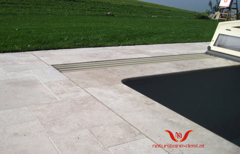 TRAVERTIN BEIGE POOL-BECKENRAND-STEIN