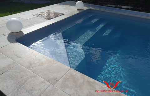 TRAVERTIN BEIGE POOL-BECKENRAND-STEIN