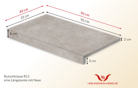 FEINSTEIN BETONOPTIK GRAU mit WINKEL POOL-BECKENRAND-STEIN