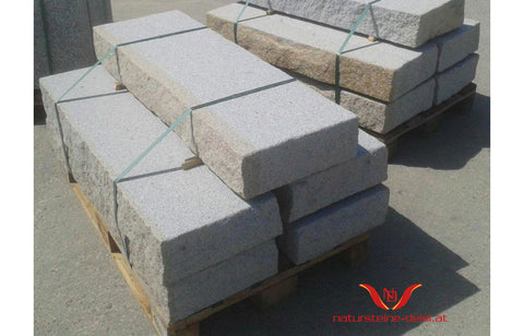 HARTBERGER GRANIT GRAU / GELB BLOCKSTUFE bruchrau und sandgestrahlt - Granit aus Österreich