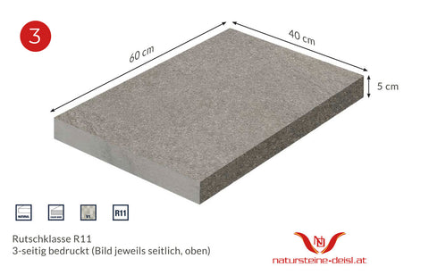 FEINSTEINZEUG STUFENPLATTE 60x40x5 cm und 40x20x5cm in 6 ansprechenden DESIGNS