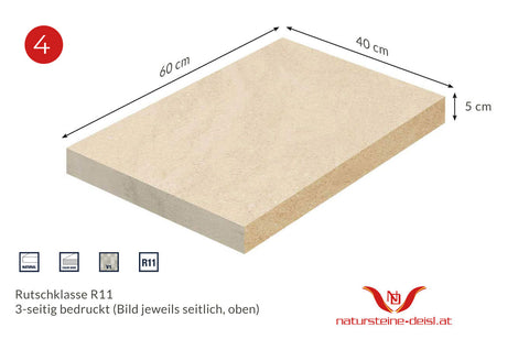 FEINSTEINZEUG MAUER-ABDECK-PLATTE 60x40x5 cm und 40x20x5cm in 6 ansprechenden DESIGNS