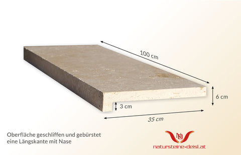 TRAVERTIN BEIGE mit WINKEL POOL-BECKENRAND-STEIN