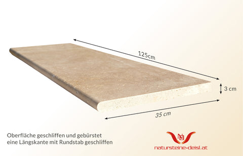 TRAVERTIN BEIGE POOL-BECKENRAND-STEIN