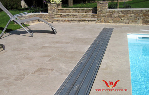TRAVERTIN BEIGE POOL-BECKENRAND-STEIN