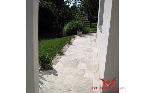 TRAVERTIN BEIGE-SILVER PREMIUM PLATTE