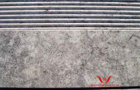 TRAVERTIN SILVER PREMIUM TRITT- UND SETZSTUFE