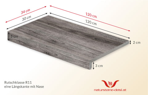 FEINSTEIN HOLZOPTIK ELBA mit NASE POOL-BECKENRAND-STEIN