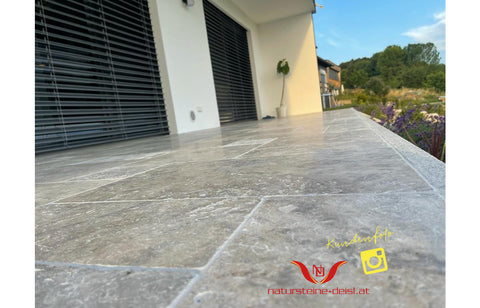 TRAVERTIN BEIGE-SILVER PREMIUM PLATTE