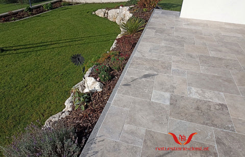 TRAVERTIN BEIGE-SILVER PREMIUM PLATTE