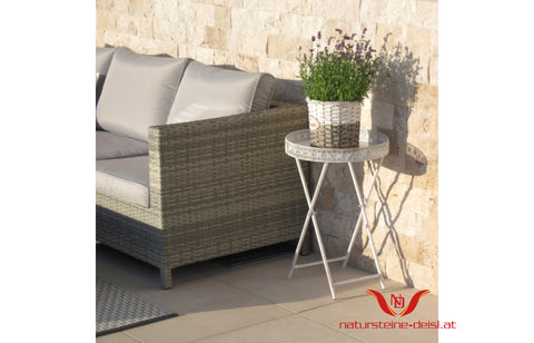 TRAVERTIN BEIGE "TUMBLED" VERBLENDER-RIEMCHEN ( Höhe 10 cm )