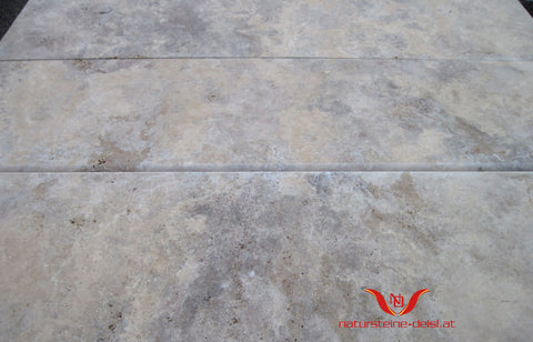 TRAVERTIN BEIGE-SILVER PREMIUM POOL-BECKENRAND-STEIN
