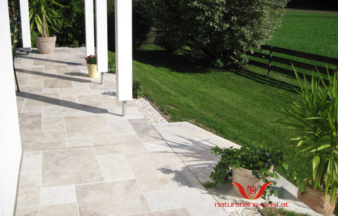 TRAVERTIN BEIGE-SILVER PREMIUM PLATTE