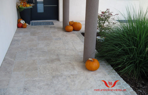 TRAVERTIN BEIGE-SILVER PREMIUM PLATTE