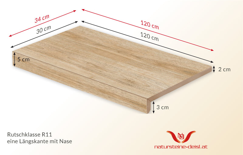 Feinsteinzeug Holzoptik Capri Poolumrandung